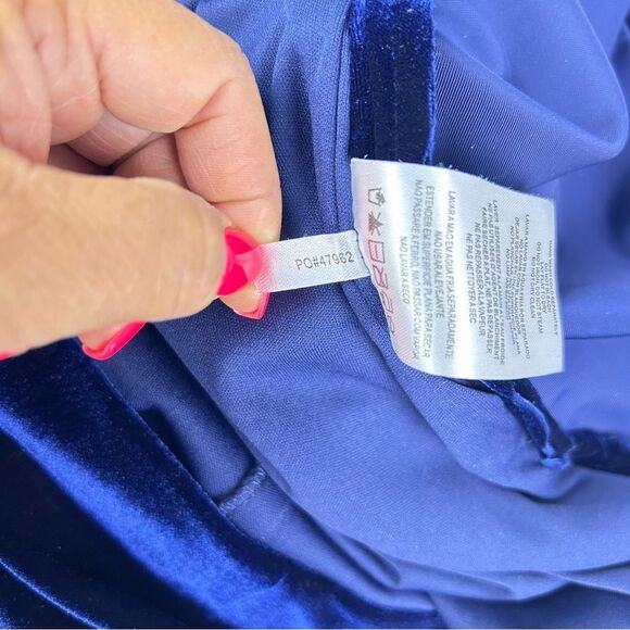 ALEX EVENINGS Velvet Cocktail Dress With side Ruching & Embellishment Size 16 - Picture 13 of 14